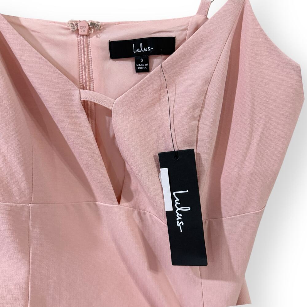 Lulus Sultry Moments Mini Dress Womens Small Blush Pink Plunge V-Neck Sleeveless - Picture 3 of 11